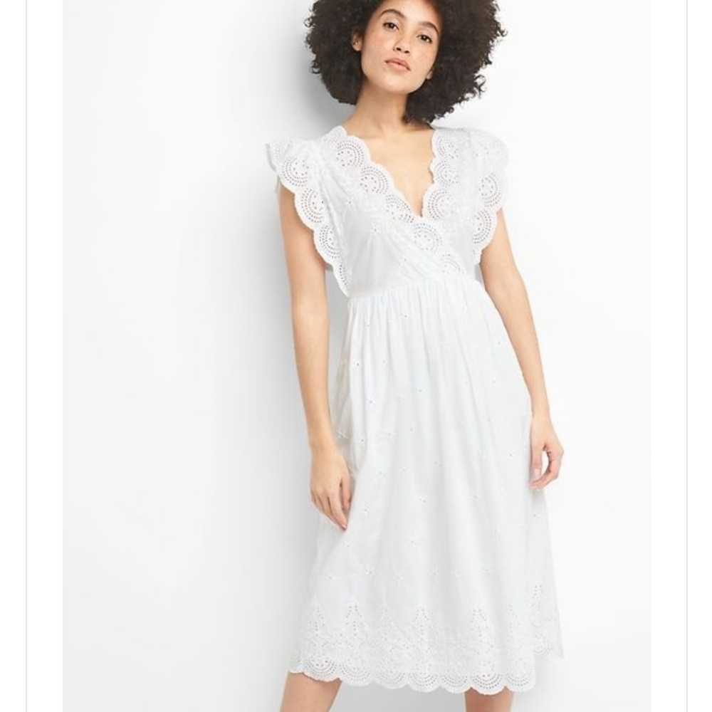 Eyelet Midi Dress Med Tall